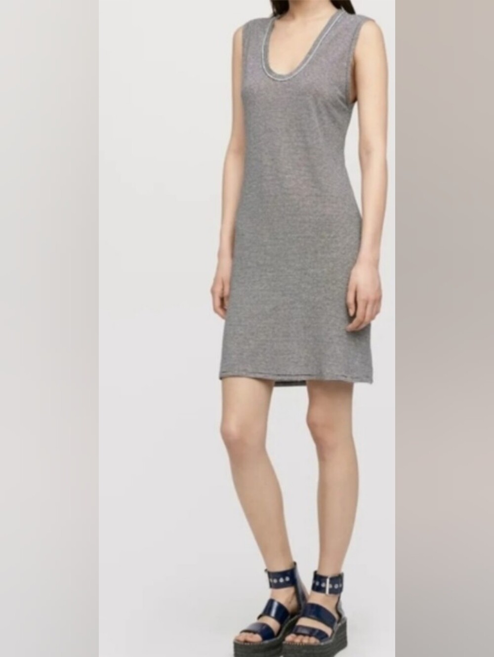 Rag & Bone Womens Ryder Striped Sleeveless Dress Black White Linen Blend NWT XS